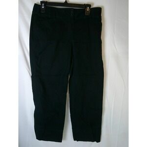 Ann Taylor Loft Womens Black Cropped Pants ANN FIT Size‎ 8 Flat Front Button Fly